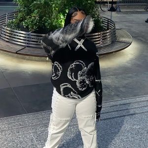 Hand sewn tapestry kaws crewneck sweater . Size XL